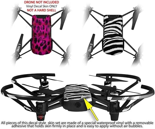 Miniatura 2 de Skin Decal Wrap 2 Pack Compatible with DJI Ryze Tello Pink Distressed Leopard Drone NOT Included