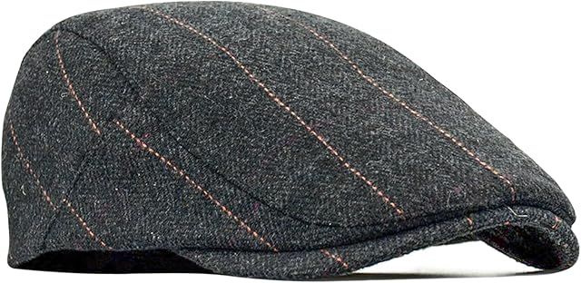 besbomig Mens Tweed Flat Cap Driving Hat Newsboy Cap - Adjustable 55-59CM Fashion Newsboy Irish Hat 3 Colors