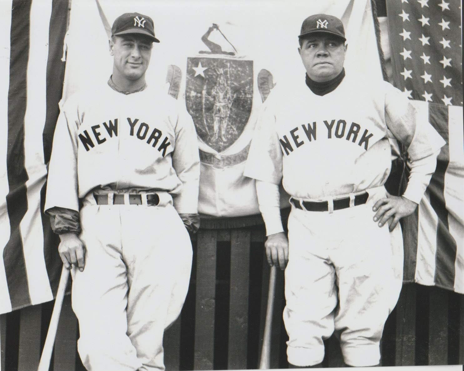 New York Yankees Babe Ruth And Lou Gehrig Opening Day in 1933 11x14 Photo Picture