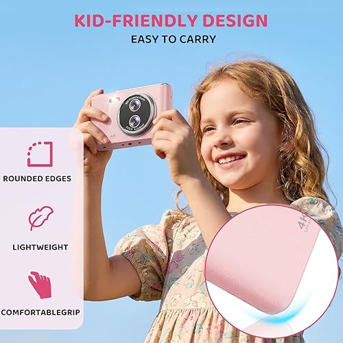 Miniatura 6 de Cámara digital, 48MP FHD 1080P cámara de apuntar y disparar con zoom de 16x, cámara portátil compacta antivibración para fotografía con tarjeta de