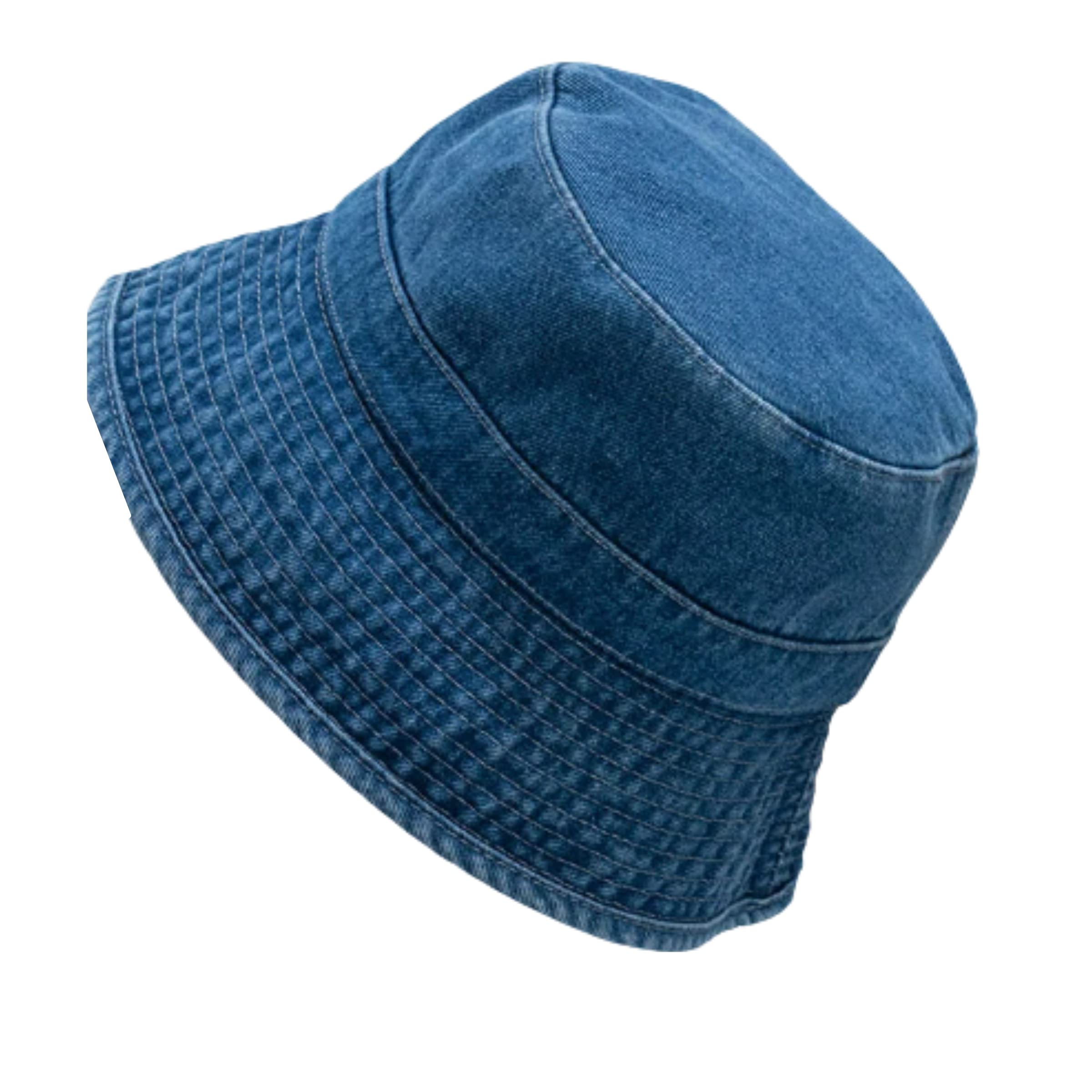 Fidra Denim Bucket Hat Adjustable 100% Cotton 3 Colours. Fast UK Post (Denim Blue)