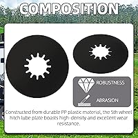 Vista 3 de TonGass (1-Pack, Negro) Placa de lubricación para enganche de quinta rueda de 10 pulgadas para remolque de RV, placa para ruedas de quinta rueda