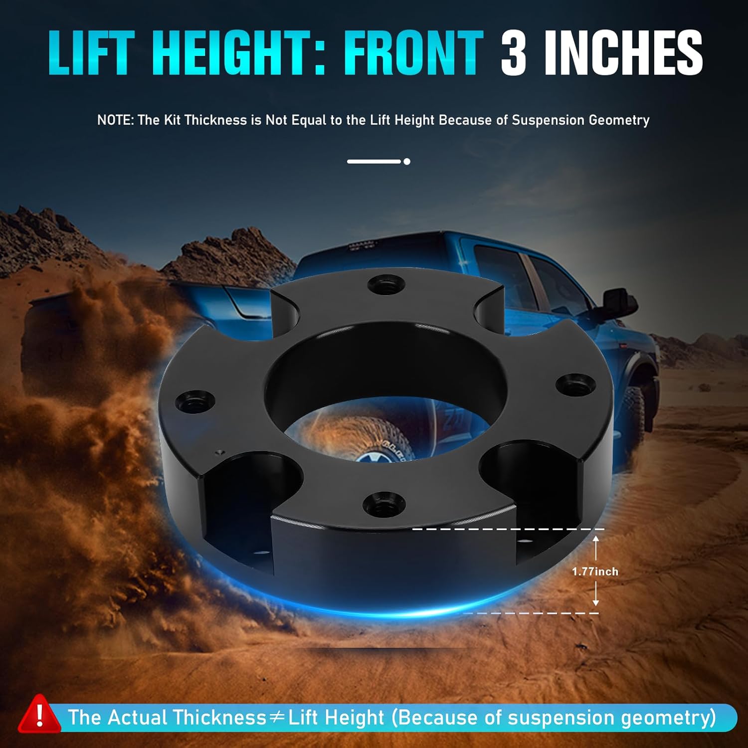 Front 3" Lift Kit Leveling Lift Kit Fit for Toyota Tundra 2007-2022,for Toyota Sequoia 2007-2021 2WD 2X2 4WD 4X4 Strut Spacers,3" Tundra front Leveling Lift Kits