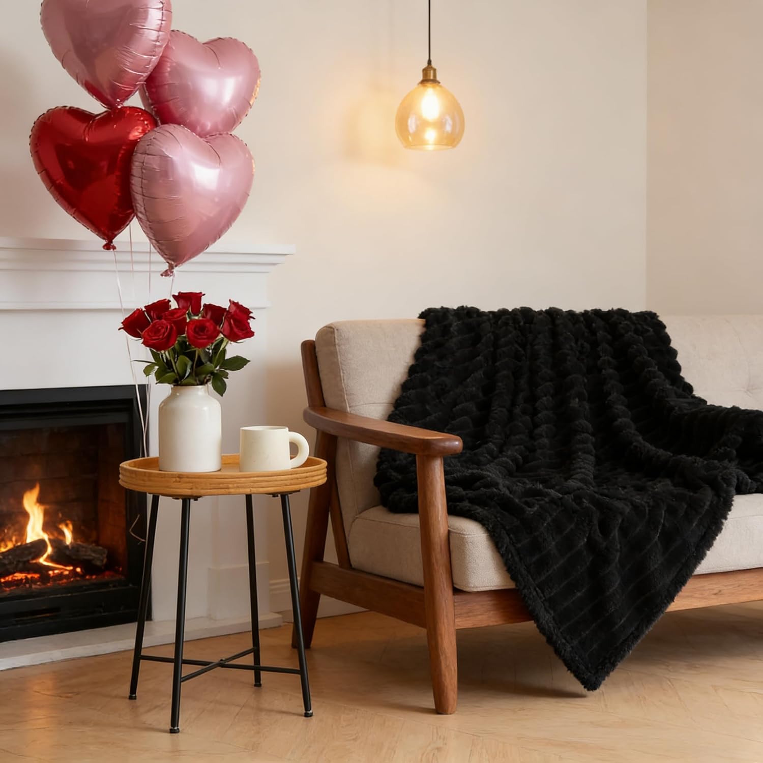 Soft Black Twin Blanket for Bed - 300GSM Cozy Warm Fleece Blanket for men, Cute Small Lightweight Bed Blankets Graduation Birthday Gifts for Her Him, Home School Dorm Decor, Black, 60x80 Inches - Image 2