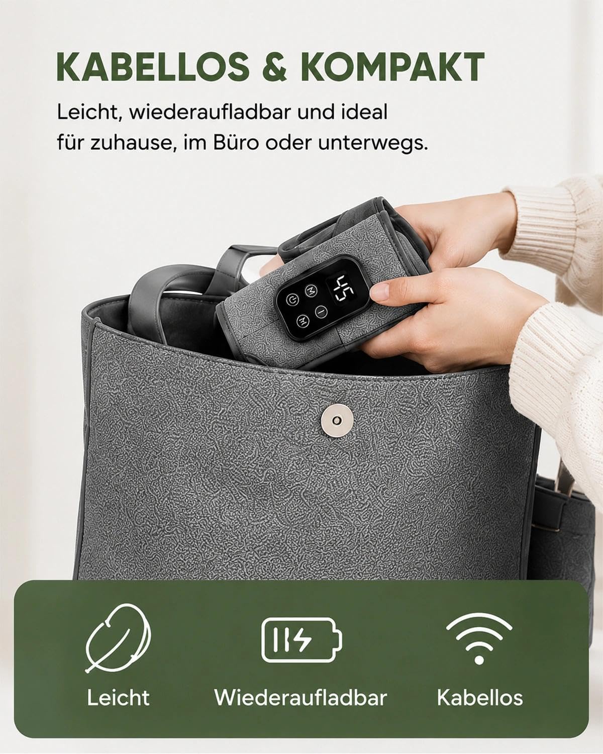 Fußmassager – 3-in-1 Therapie & 6 Wärmestufen – 2 Stück(Grau)