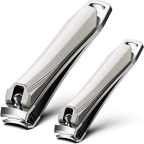 FERYES Juego de 2 cortaúñas afiladas para hombres, mujeres y adultos, de acero inoxidable para uñas gruesas