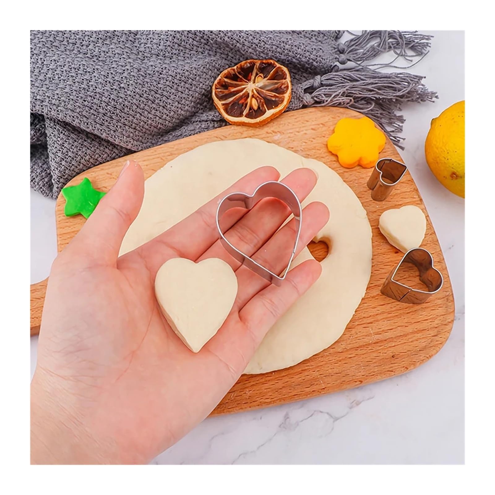 Mini cortador de galletas de Metal, formas geométricas for galletas, juego de prensa fácil, molde for hornear galletas, Fondant(12pcs mini geometric)