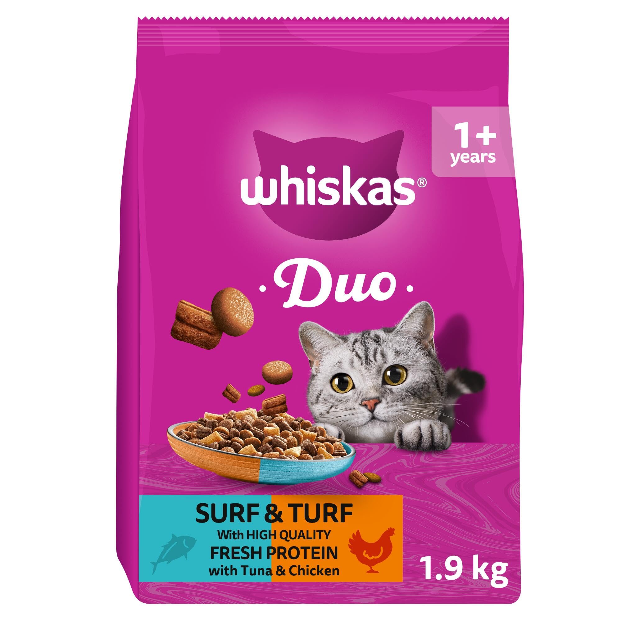 Whiskas Adult Duo With Tuna & Chicken - 1.9Kg