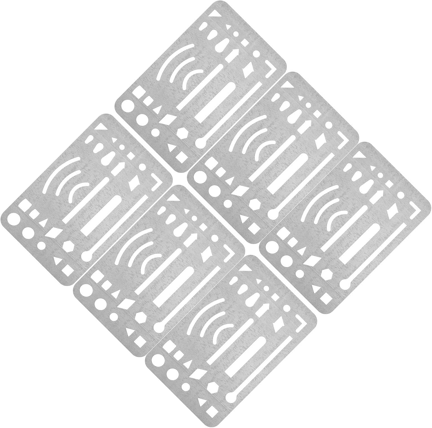 Stainless Steel Drafting Template 6pcs Erasing Shield