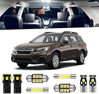 12-Pieces Outback Interior LED Light Kit for Subaru Outback 2010 2011 2012 2013 2014 2015 2016 2017 2018 2019 2020 White 6000K LED Lighting Package + License Plate Lights, Install Tool