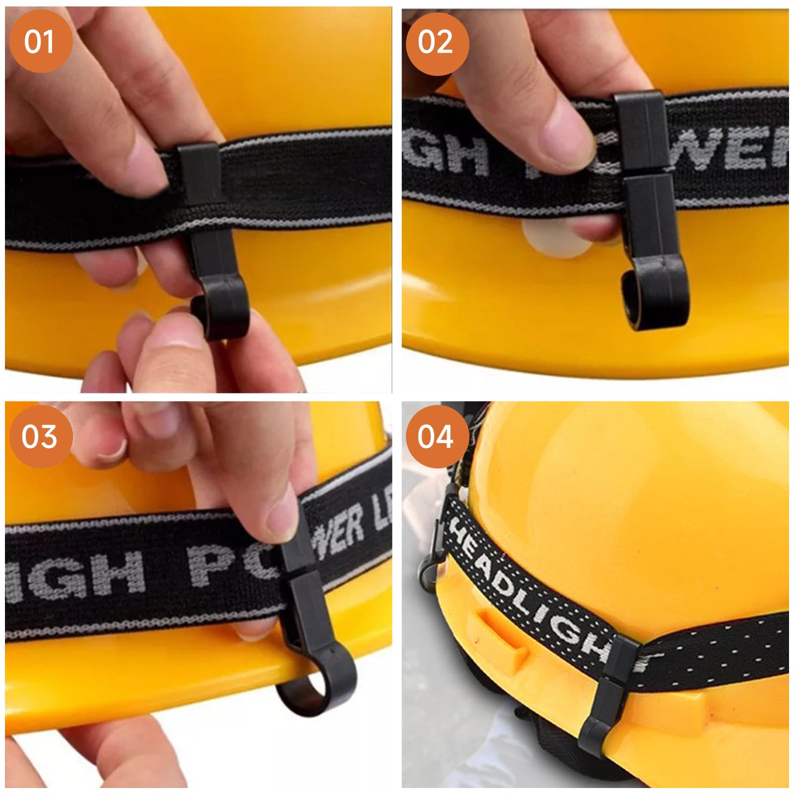 Clip per Elmetto per Lampada Frontale 14 Pezzi, Clip per Casco con Gancio in Plastica Adatto a Vari Fari e Caschi
