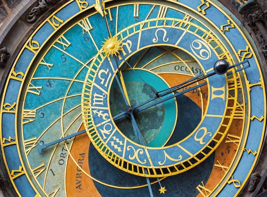 Colorful Wooden Photo Jigsaw Puzzle - Prague Clock - 500 Unique Wooden Pieces by Nautilus Puzzles. Made in The USA.