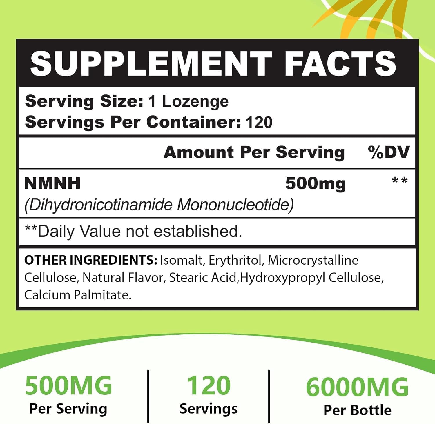 Sublingual NMNH 500mg (240-Day Supply, 500mg per Serving) NMNH(Dihydronicotinamide Mononucleotide)，NAD Supplement for NAD Levels as We Age, for Anti-Aging, Energy, Immunity, Focus - 240 Count