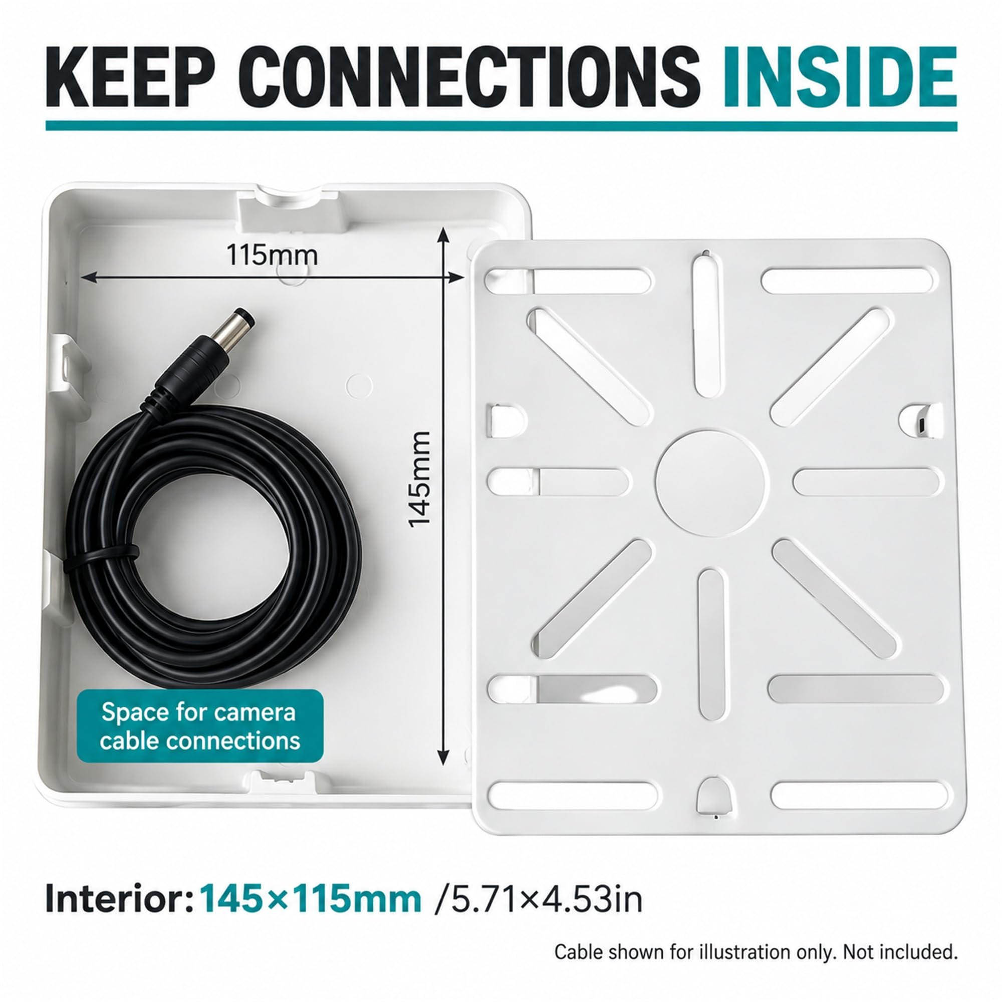 Support de montage mural en aluminium pour caméra de surveillance 19,6 cm, compatible avec les caméras de sécurité IP Hik Dahua PTZ, avec plaque de boîte de jonction