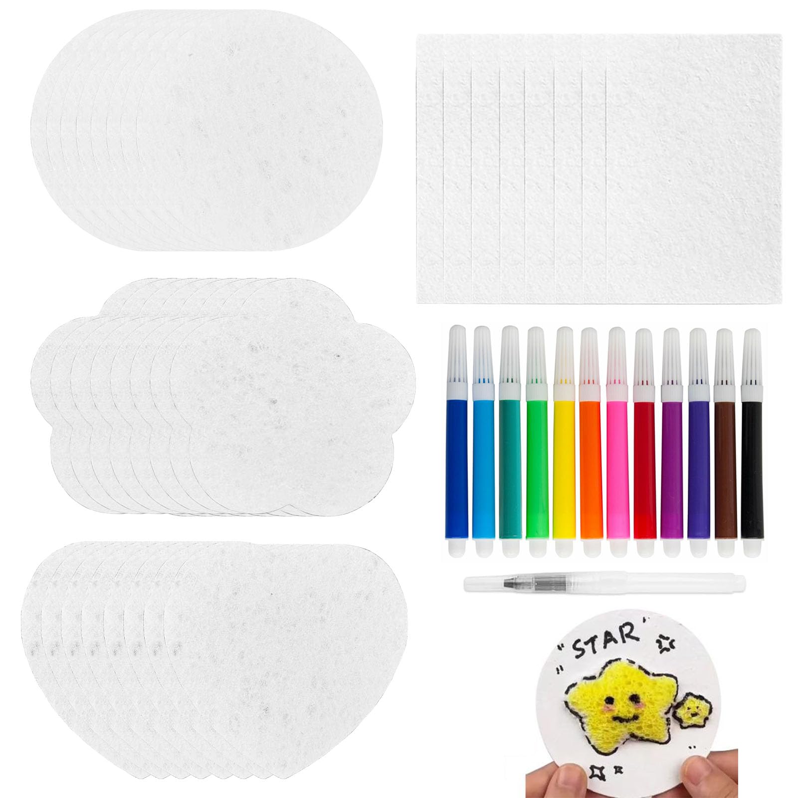 lbxtswpl Magic Foam Texture Painting Kit, 45 Piece Set Magic Foam Texture Paper, Puffy Texture Paper