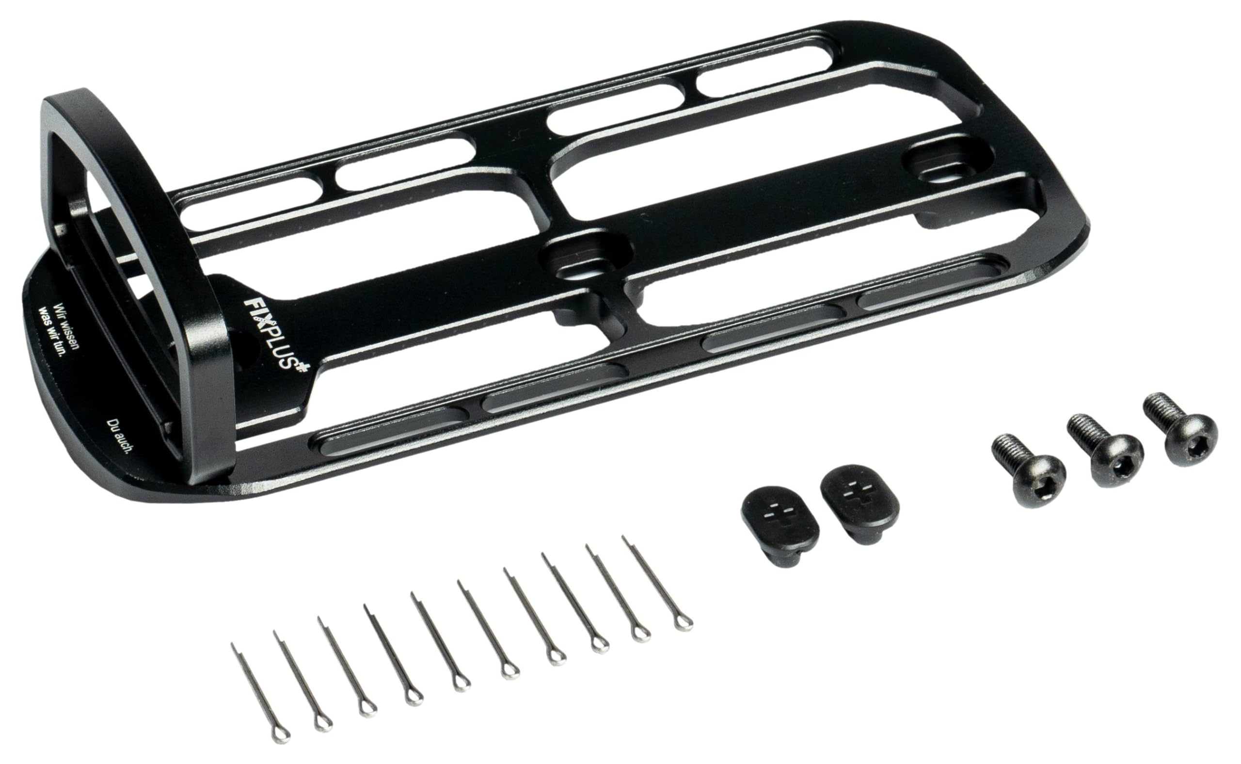 FIXPLUS+ bikepacking Cargo Cage S para acoplarse a ojales para el portabotellas o ojales en el horquilla – el “Porsche” entre los Cargo Cages