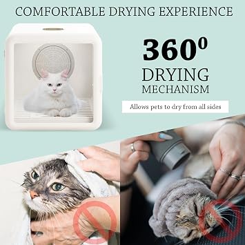 65L Pet Grooming Dryer Box - Quick, Low Noise, Self Dry, Portable & Fast Hair Drying for Dogs, Cats, and Small Pets with Temperature and Timer Control, Spa Treatment