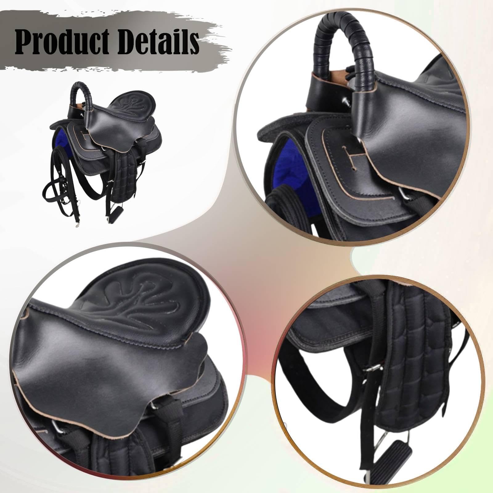 rockible Juego de Silla de Montar para Caballo, Asiento de Equitación, Fácil Montaje, Accesorios Deportivos, Antideslizante, Cómodo, Equipo de Equitación, Acol