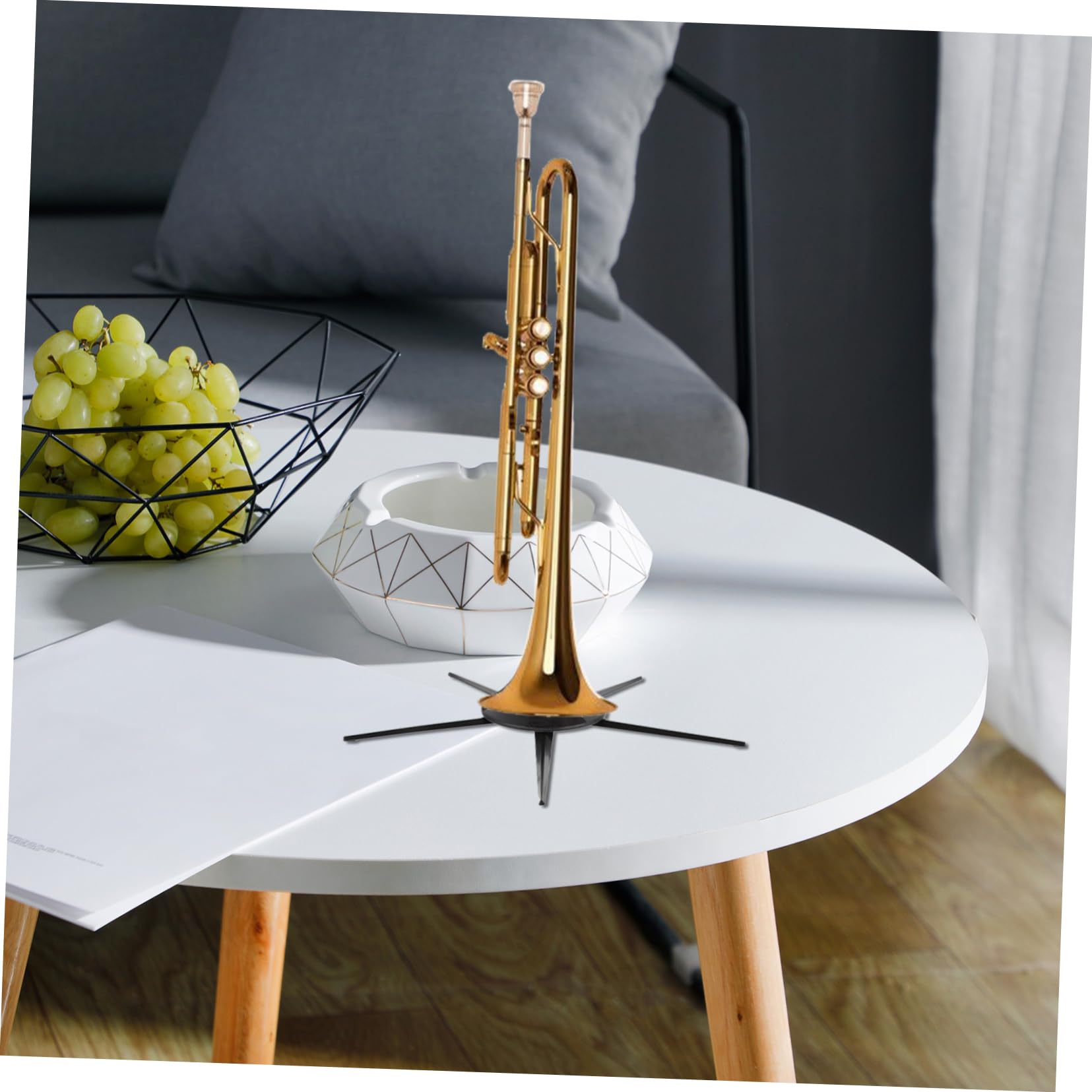 FAVOMOTO Portable Folding Music Stand Abs Material Five-legged Clarinet Stand Holder for Trumpet