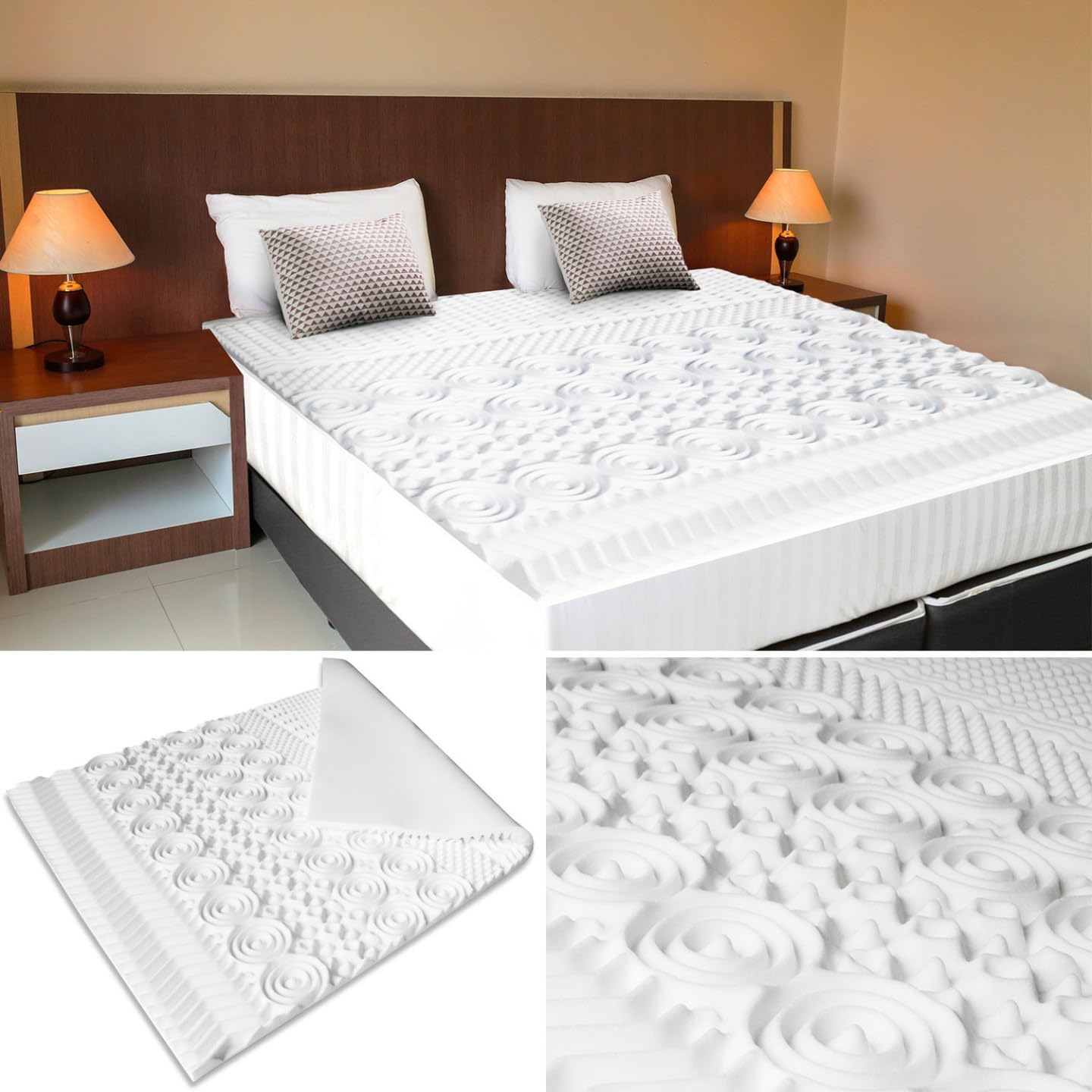 IDMarket - Surmatelas 140x190 cm Elias Mousse mémoire de Forme 10 Zones