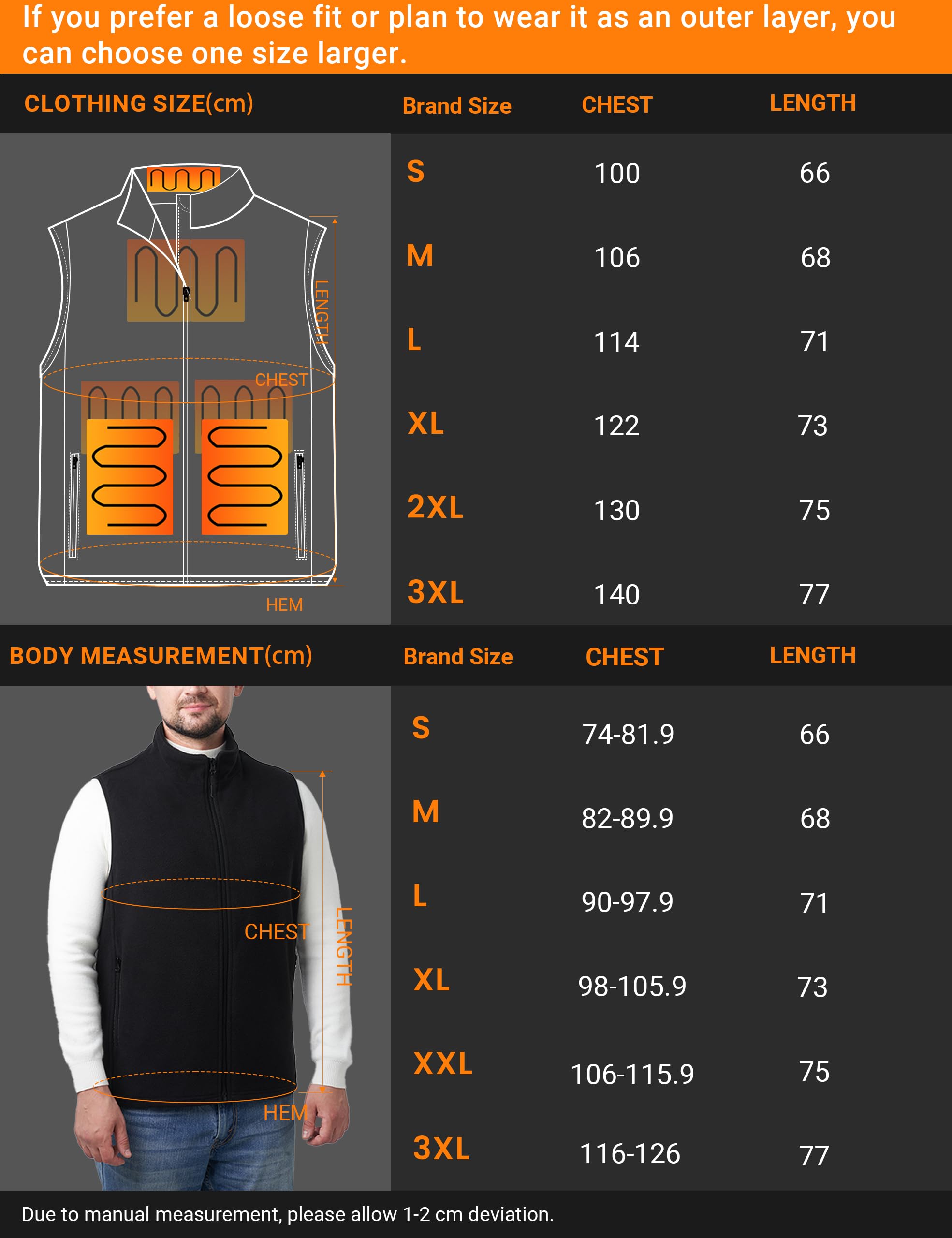 Gilet Riscaldato Uomo Donna, Giubbotto Riscaldato Morbido e Caldo, Giacca Riscaldata con 3 Temperature (Batteria Escluso). Giubbino Riscaldato per Escursionismo Ciclismo Caccia,Nero, L