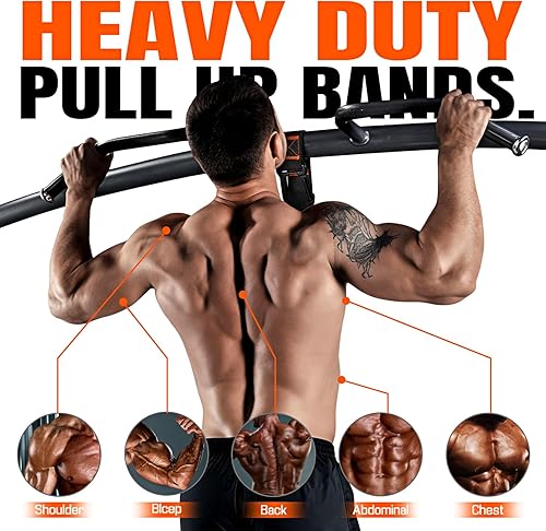 Miniatura 2 de Pull Up Assistance Bands, Resistance Bands with Handles, Heavy Duty Pull Up Bands for Home Gym, Height Adjustable Chin Up Bar Assist Bands for Arm,