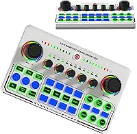 Vista 1 de Tarjeta de sonido en vivo X50, 12 efectos de sonido cálidos, silencio de un toque, ajuste de reverberación, tarjeta de sonido externa USB de doble