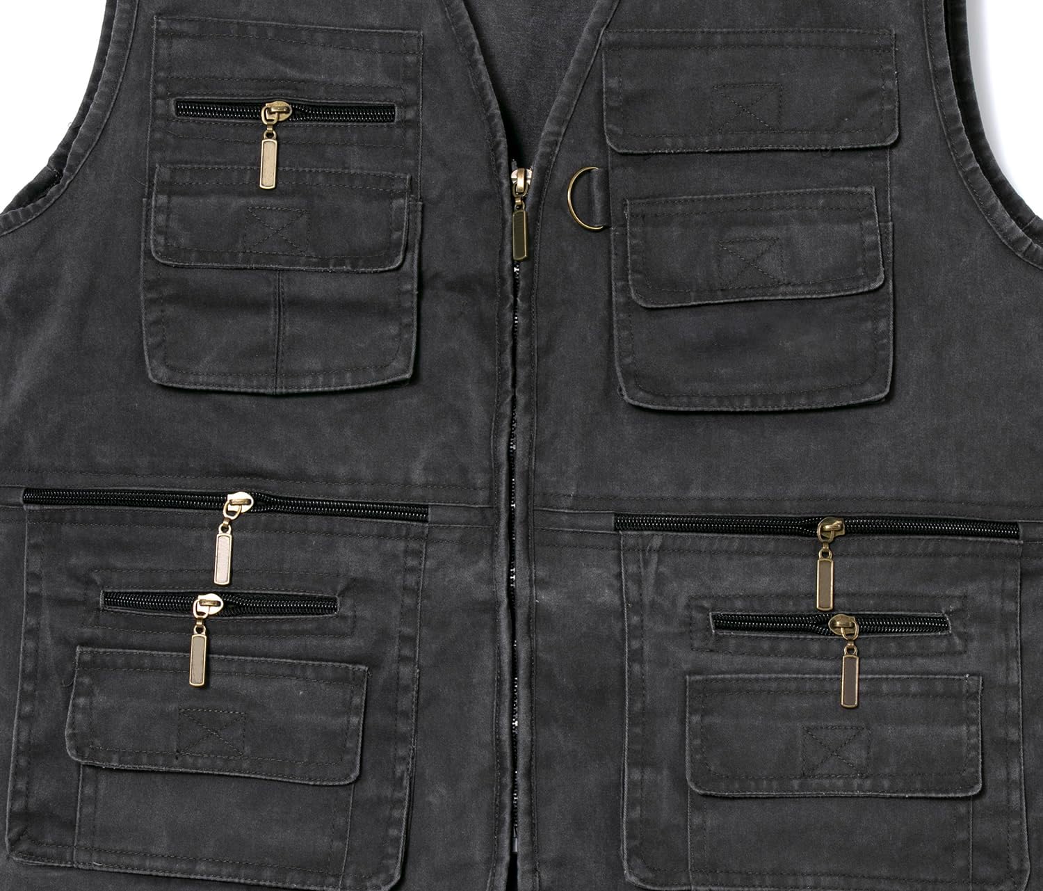Men Vinage Denim Vest Outdoor Work Sleeveless Jacket Safari Waistcoat Multi Pocket Travel Photo Fishing Vests