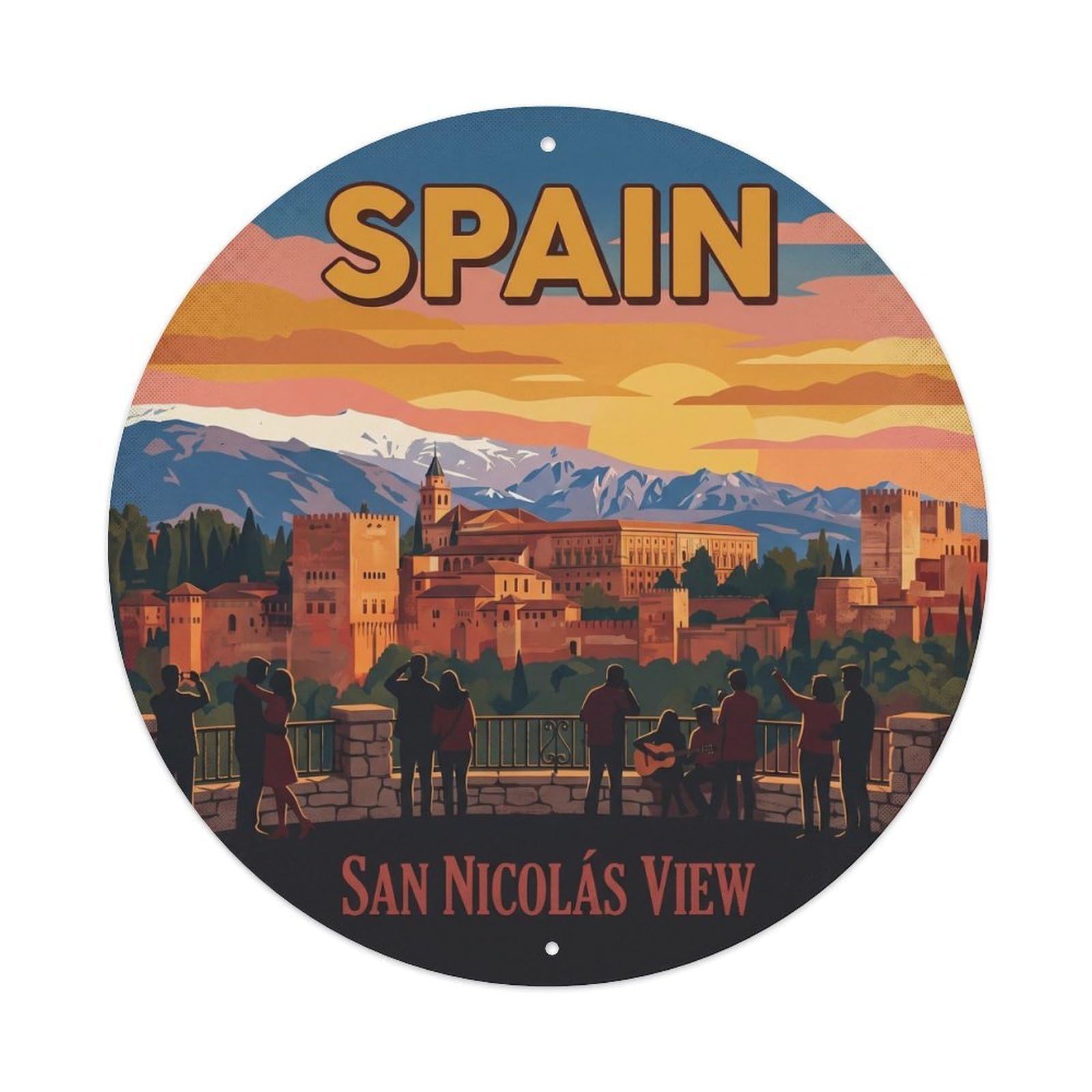 Granada San Nicolas Viewpoint Spain Urban Travel Metal Tin Sign