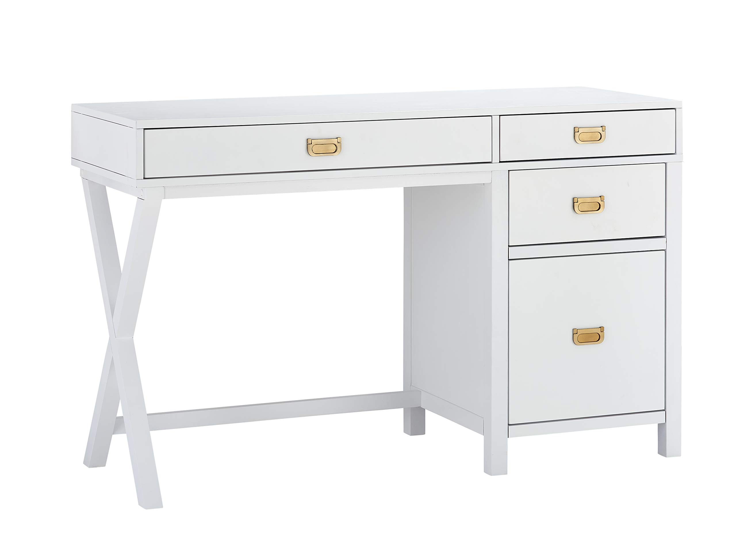 Linon Modern Classic Storage Sadie Desk, White Side