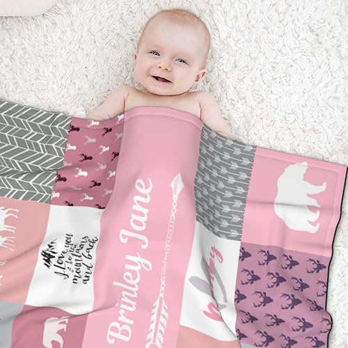Miniatura 7 de Mantas de bebé personalizadas para niños y niñas, manta de bebé personalizada para niñas y niños, manta de bebé personalizada con nombre Woodland