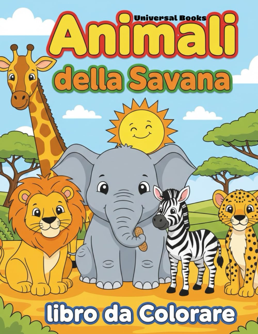 Animali della Savana: libro da colorare