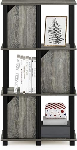 Miniatura 7 de FURINNO Brahms Estante de almacenamiento, 4 niveles, roble francés grisnegro