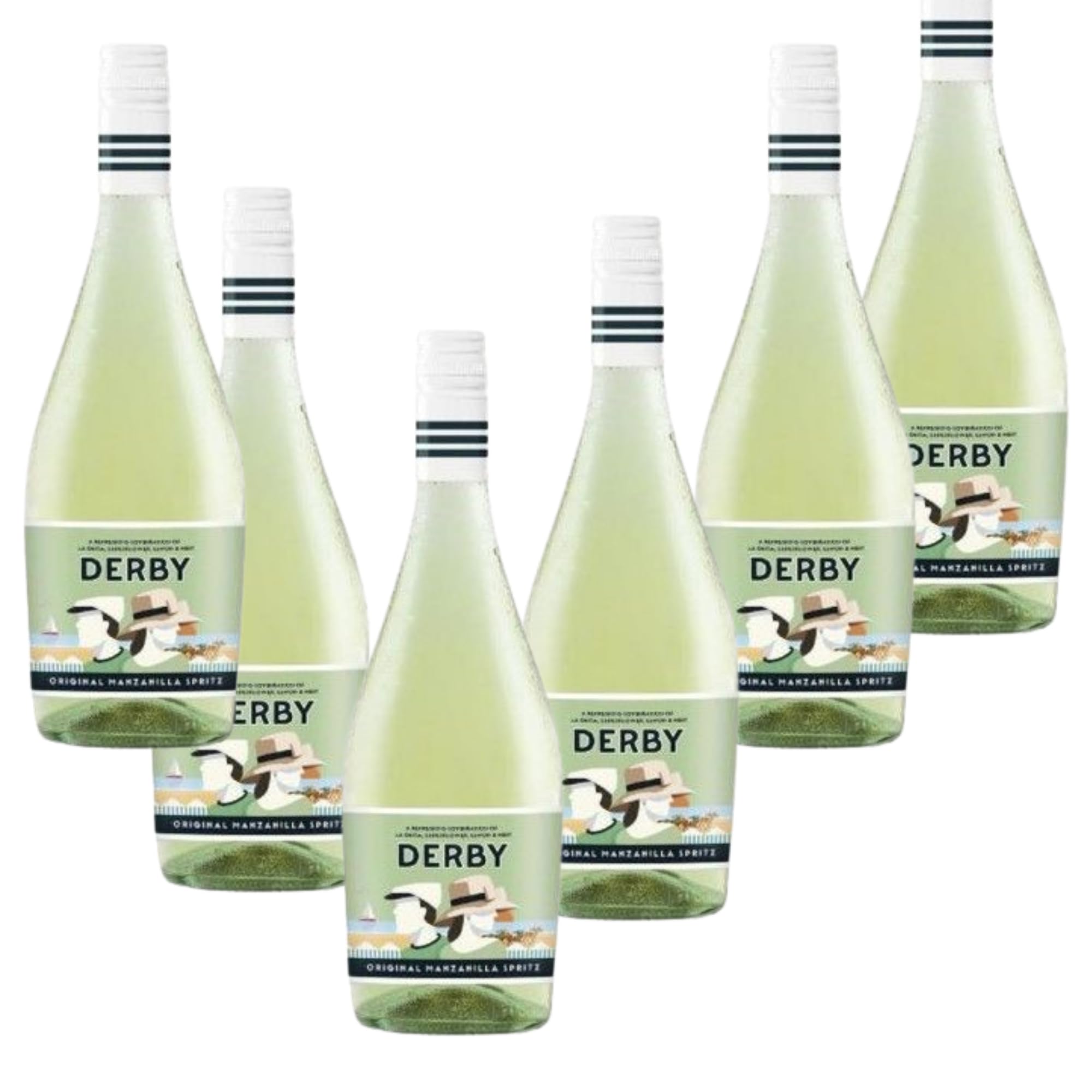 Manzanilla Spritz Derby Original– Aperitivo Refrescante con Toque Herbal – Sabor Único con Notas Florales – Listo para Servir – Bebida Premium sin Complicaciones - Pack 6 Botellas 75cl