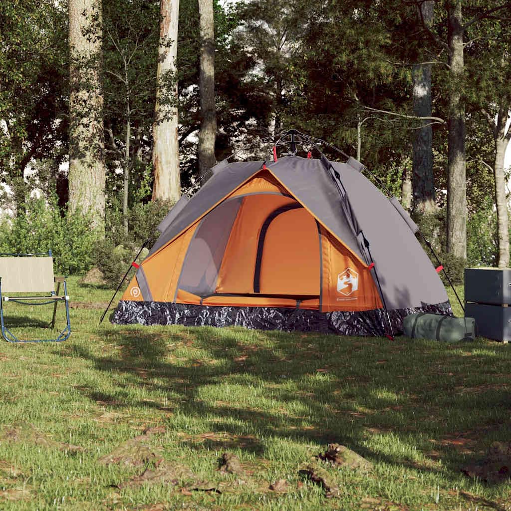 Kuppel-Campingzelt für 2 Personen, Outdoor-Zelt mit Quick-Release-System, Campingausrüstung, Außenmaße 210 x 150 x 130 cm, Farbe Grün