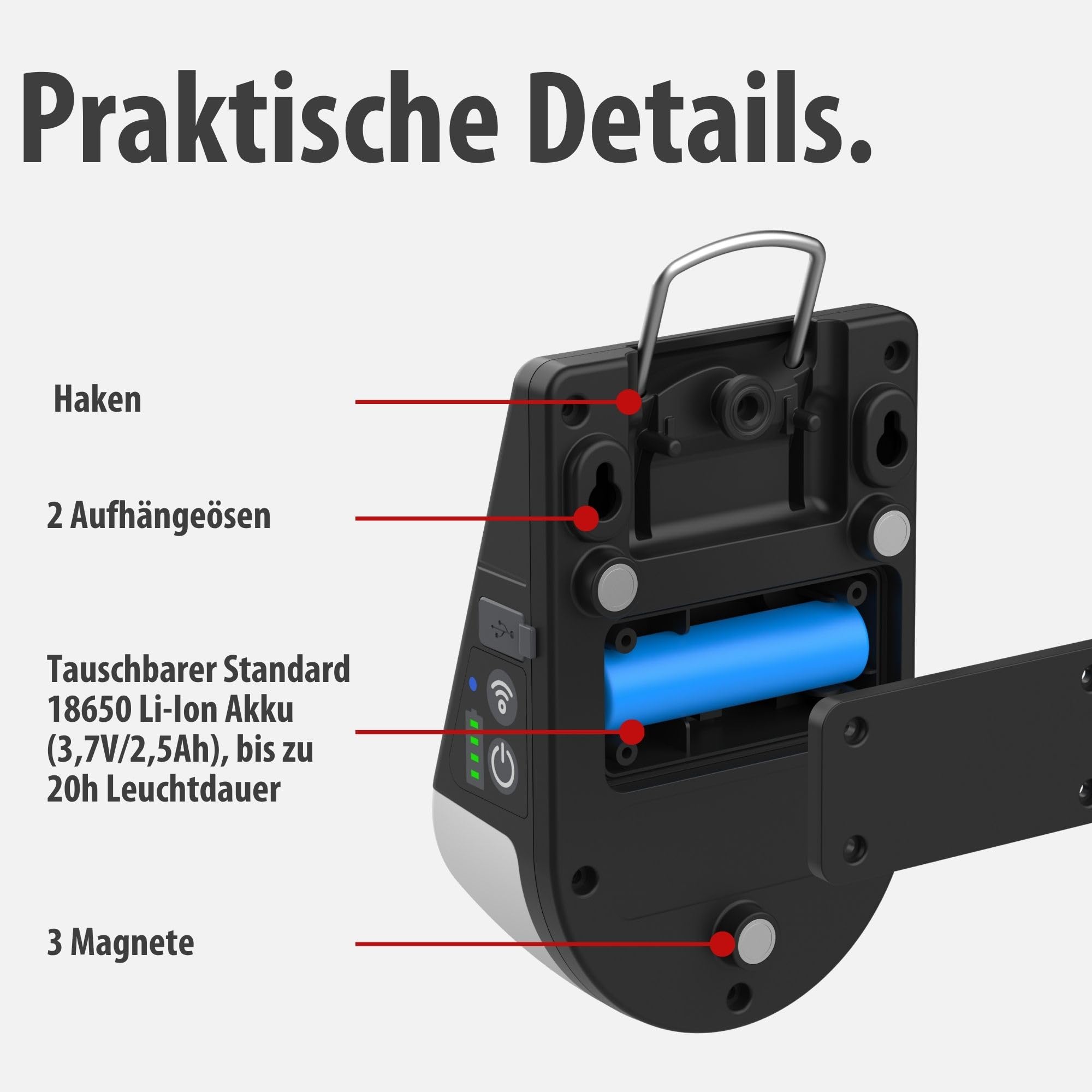 Brennenstuhl Akku Solar LED Outdoor Lampe KL 300 AS (250lm, Wandleuchte mit Bewegungsmelder, IP54, 3 Leuchtstufen, max. 20h Leuchtdauer, Adapter für Kederschiene an z.B. einem Wohnwagen)