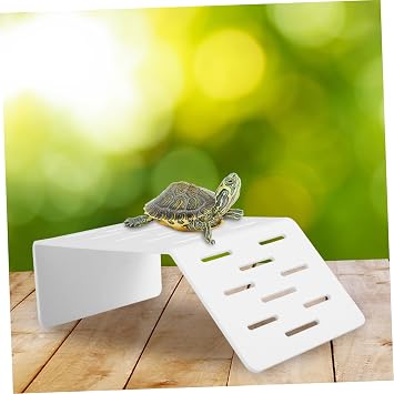 INOOMP Turtle Basking Platform Plastic Reptile Ramp for Aquarium Decorations Turtle Tank Supply