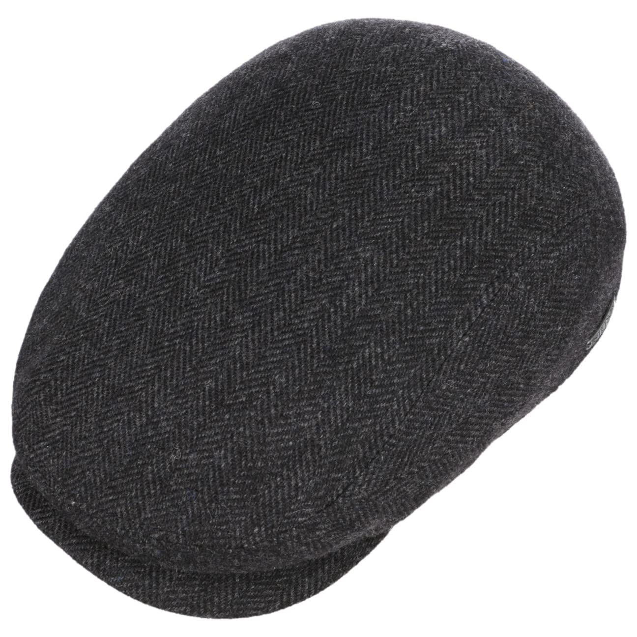 Stetson Belfast płaska czapka z daszkiem, męska czapka z daszkiem z wełną, czapka męska Herringbone z podszewką (bawełna), czapka wełniana na jesień/zimę, płaska czapka