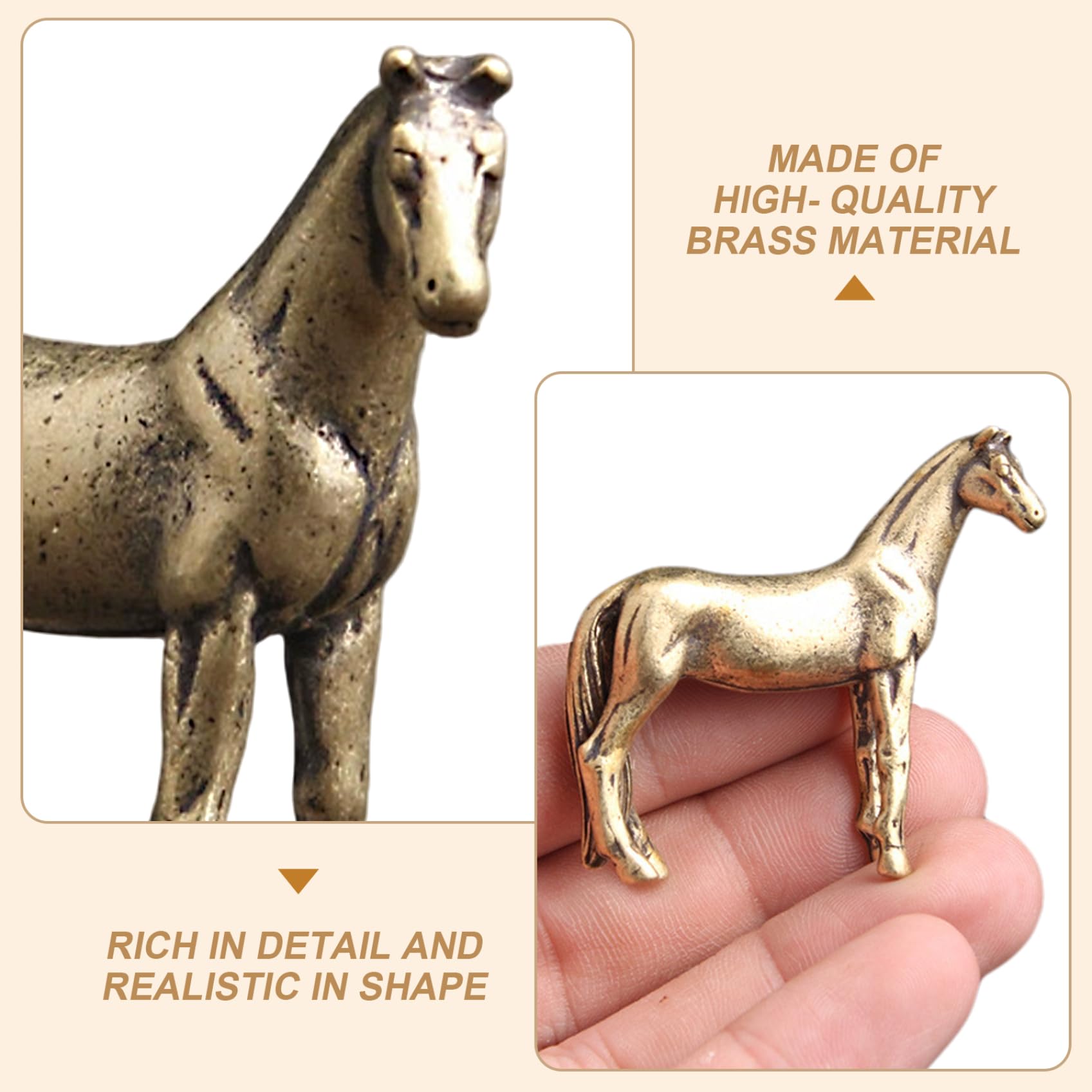 Amazon.co.jp: 小さな馬の置物、1.8x1.6インチ ヴィンテージ真鍮動物