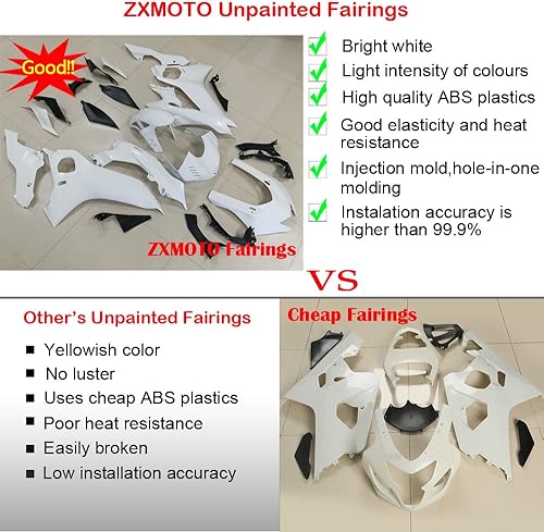 Miniatura 2 de ZXMOTO Kit de carenado de motocicleta sin pintar para Yamaha YZF R3R25 2019 2020 carenados de plástico ABS carenados completos