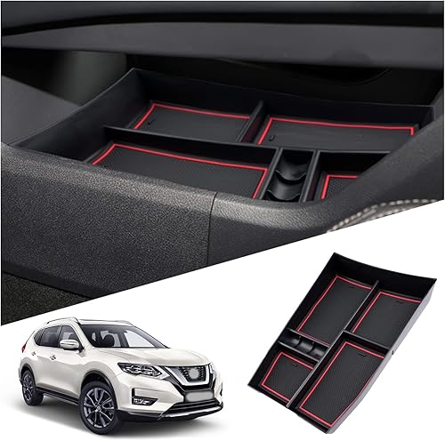Vista 15 de Organizador de consola inferior compatible con Nissan Rogue (S/SL/SV/Platinum) 2021 2022 2023 2024 2025 2026 Nissan Rogue (S/SL/SV/Platinum) Bandeja