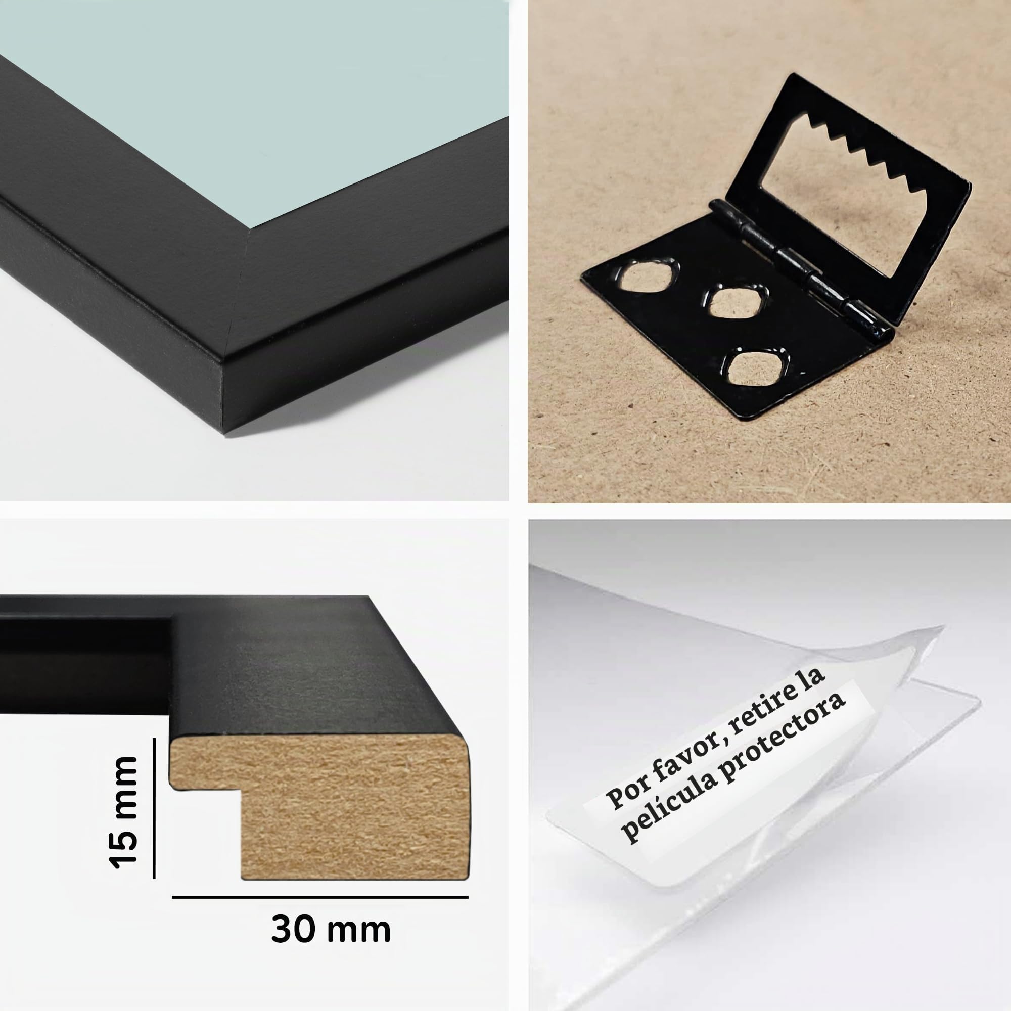 Pack de Marcos 61x91,5 (Poster) (61 x 91,5 cm (poster) 2 uds, Negro)