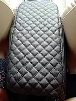 Vista 2 de Ezzy Auto Leather Armrest Lid Cover Skin Armrest Center Console Cover for 2011 2012 2013 2014 2015 2016 2017 Prius