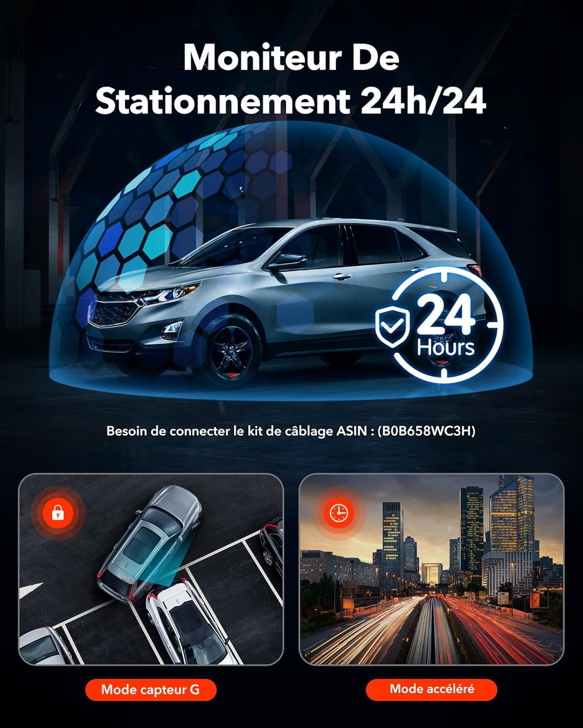 REDTIGER 4K Dashcam Voiture,STARVIS 2,Écran IPS 3,18 Pouces,Carte 128 Go Incluse, WiFi 5,8 GHz,GPS,Vision Nocturne,Grand Angle 170° WDR,Moniteur de Stationnement,Prend en Charge Jusqu'à 256 Go (F7NP)
