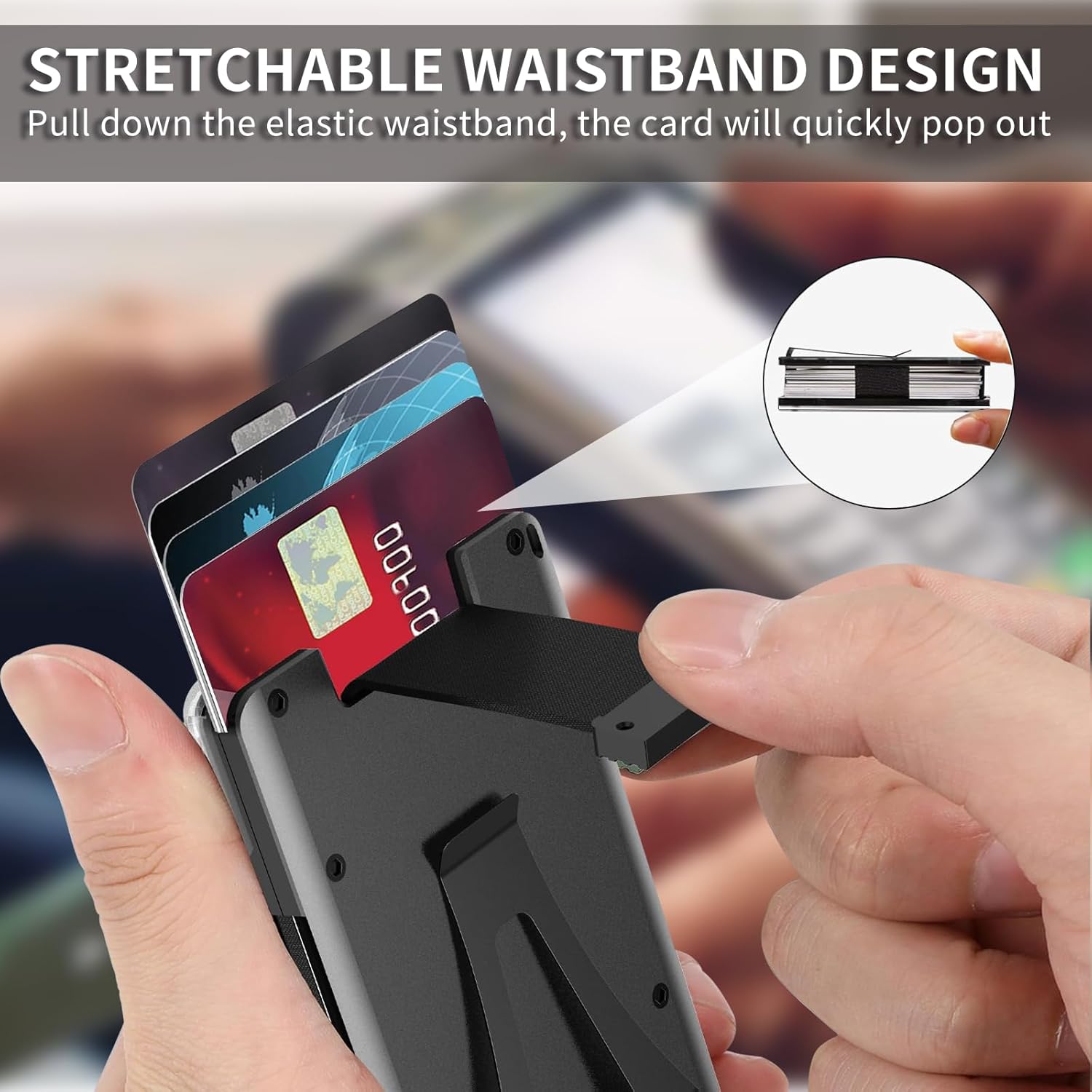 Ultra-Thin Aluminum Mens Wallet with RFID Blocking, Slim Minimalist Wallet for Men with Money Clip Card Wallet with ID Holder, Black - Image 4