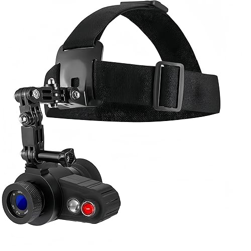 Night Vision Monocular Goggles, Head-Mounted Night Vision Spotting Riflescope with Head Strap, Rechargeable Military Tactical NVG Goggles with 7X Magnification 1.54” HD Screen for Adults Night Hunting