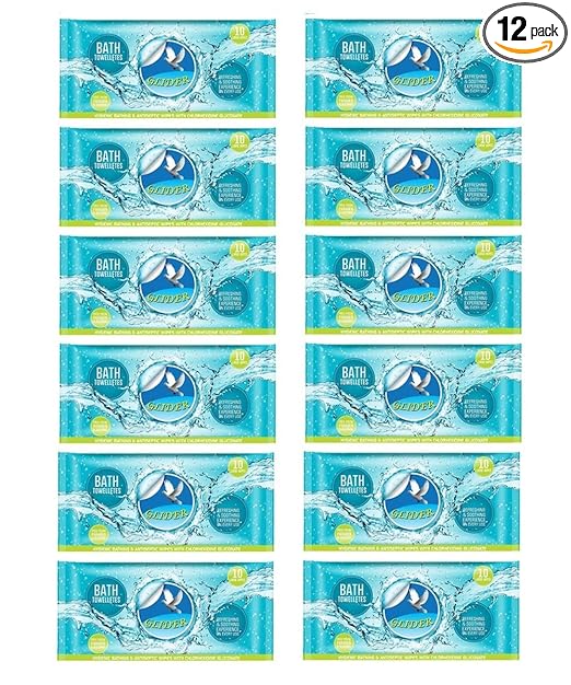 Glider Body Cleansing Wet Bed Bath Wipes for Adults – | Large, Rinse Free Body Cleansing Wipes | Aloe Vera & Vitamins | Cleanse & Protect (Pack of 12((120 Count)) at Rs. 480