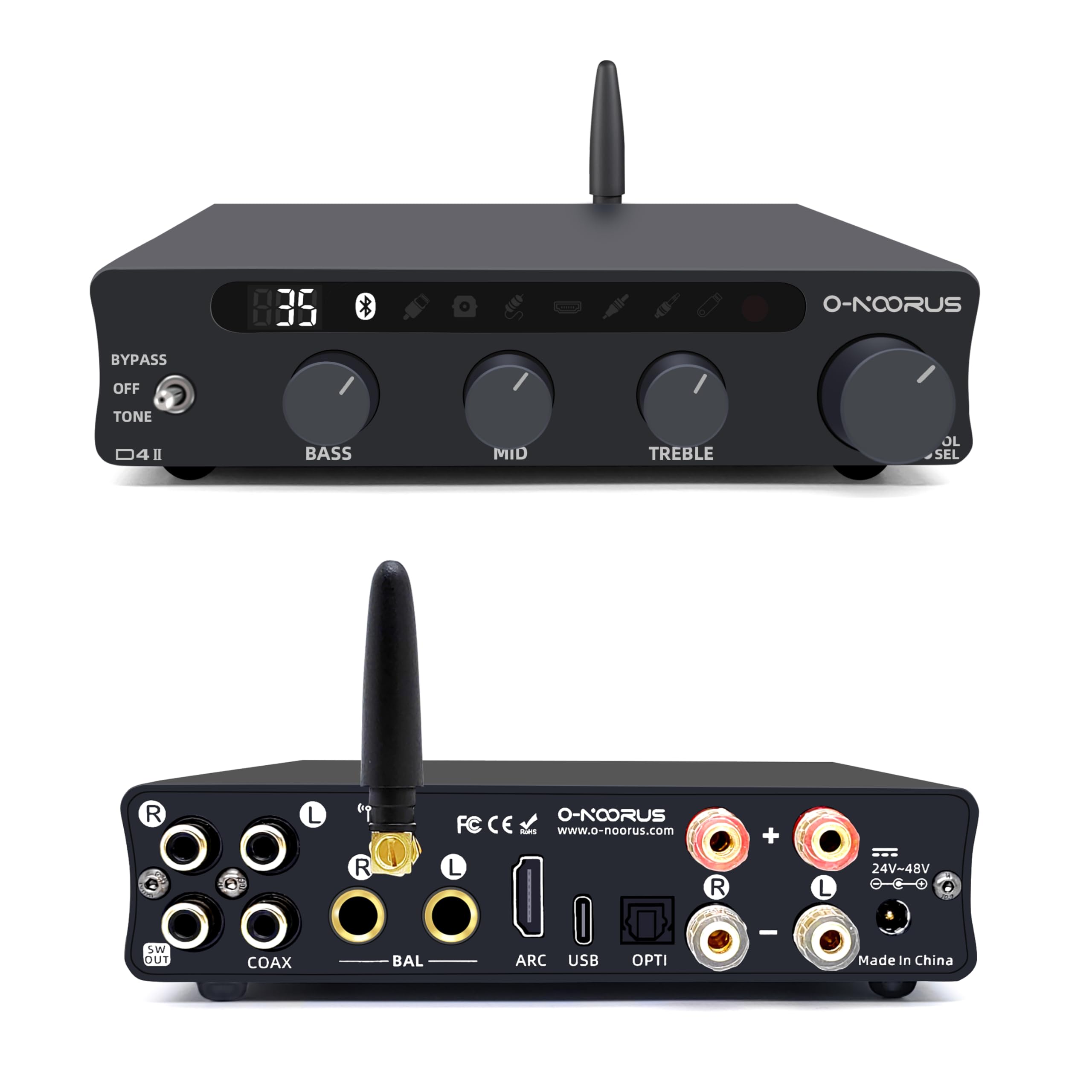 O-NOORUS D4 TPA3255 PFFB Bluetooth 5.3 Audio Amplifier HDMI ARC