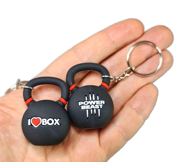 Foto 4 de 6 de Power Beast - Llavero con forma de cruz traning, Kettlebell deportivo, cinta de rodillas, caja