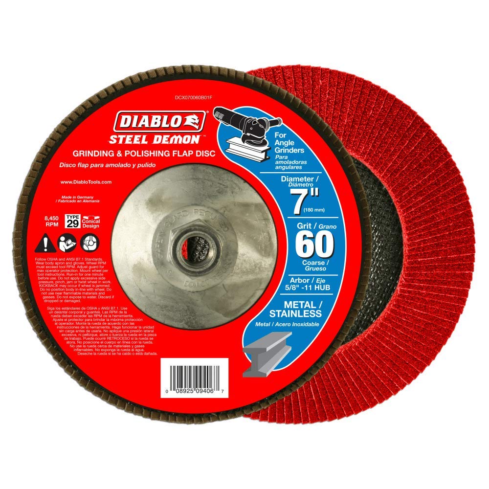 Diablo Steel Demon Flap Disc - 7 in. 60 Grit Coarse Grinding and Polishing